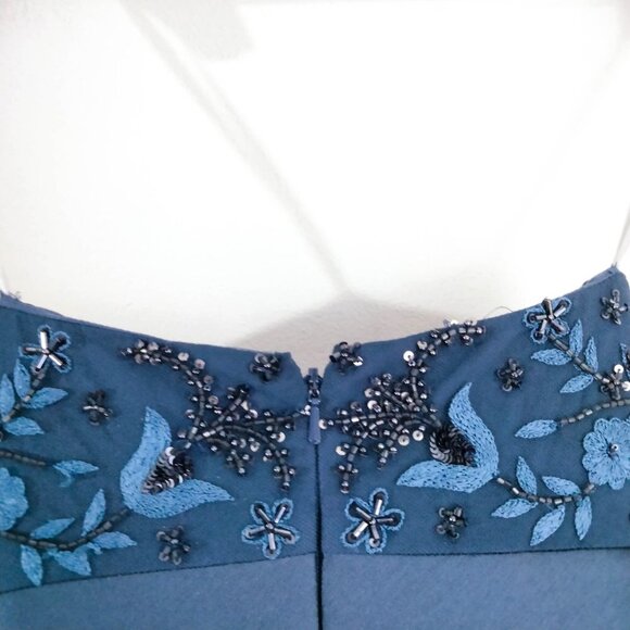 Marchesa Notte Strapless Navy Sequin Embellished Mikado Gown 6 - Picture 14 of 14